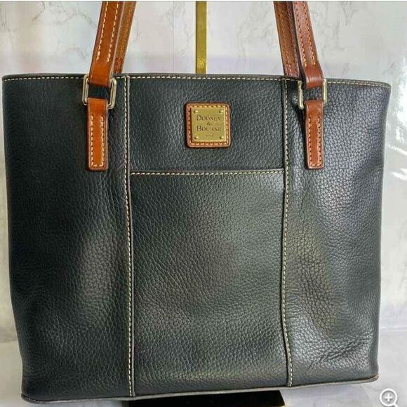 Dooney & Bourke Shoulder Bag Black Lexington  Leather Black Purse Handbag Tote - Picture 3 of 10